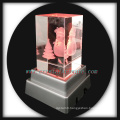 customized image crystal snowman with led base